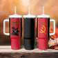 Custom Angola Football Tumbler With Handle Come On Palancas Negras - African Pride