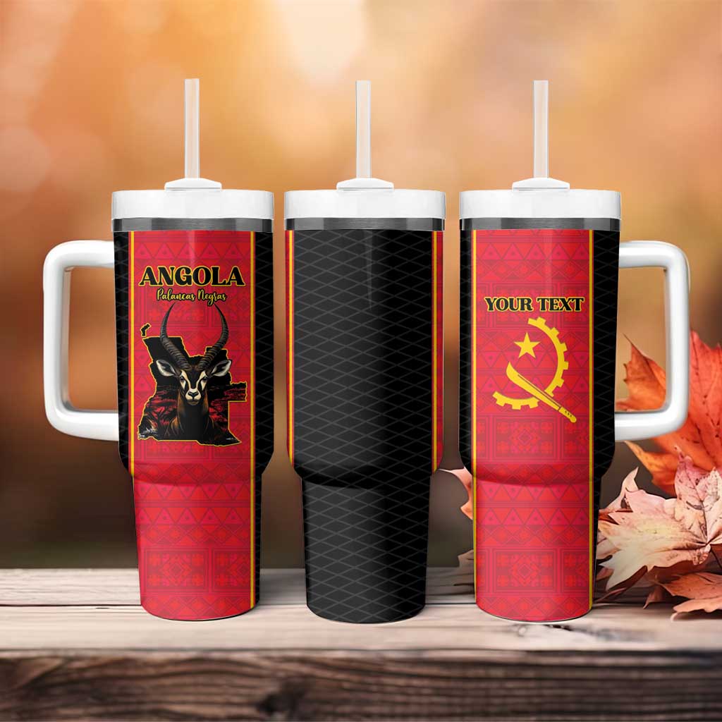 Custom Angola Football Tumbler With Handle Come On Palancas Negras - African Pride