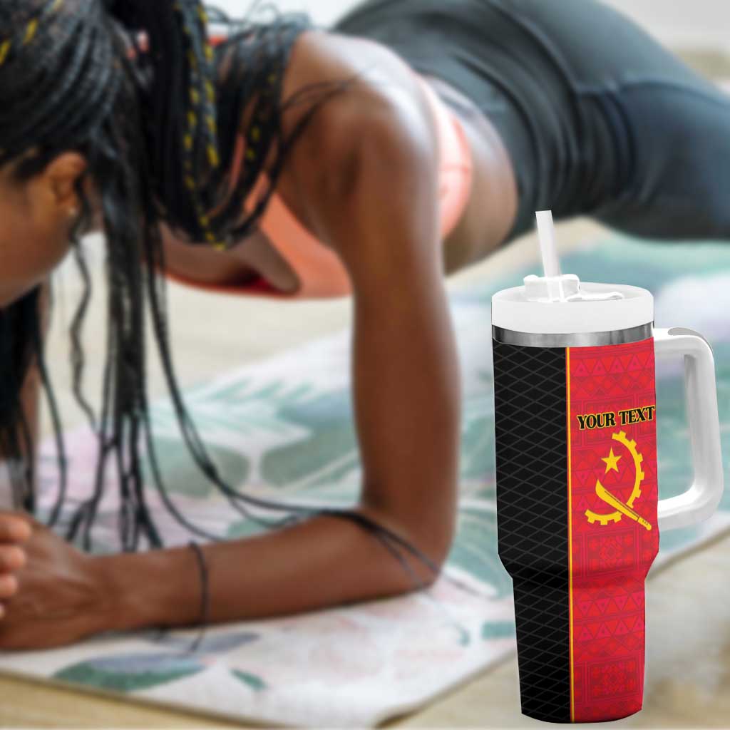 Custom Angola Football Tumbler With Handle Come On Palancas Negras - African Pride