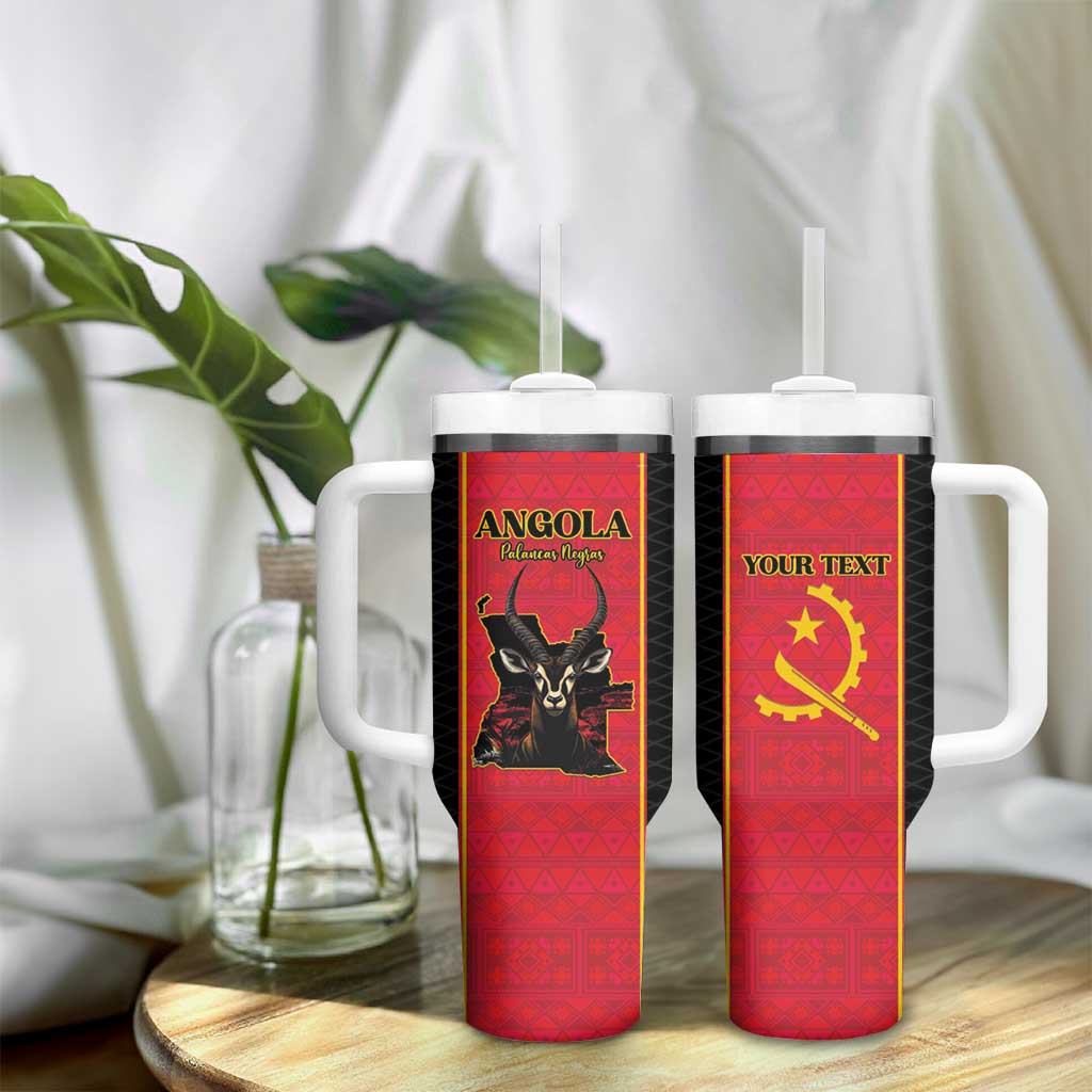 Custom Angola Football Tumbler With Handle Come On Palancas Negras - African Pride
