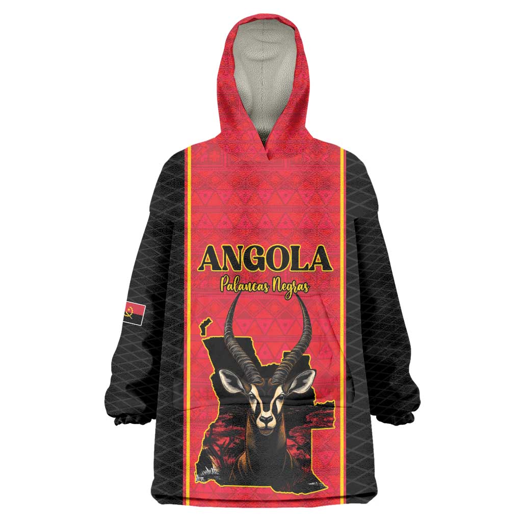 Custom Angola Football Wearable Blanket Hoodie Come On Palancas Negras - African Pride