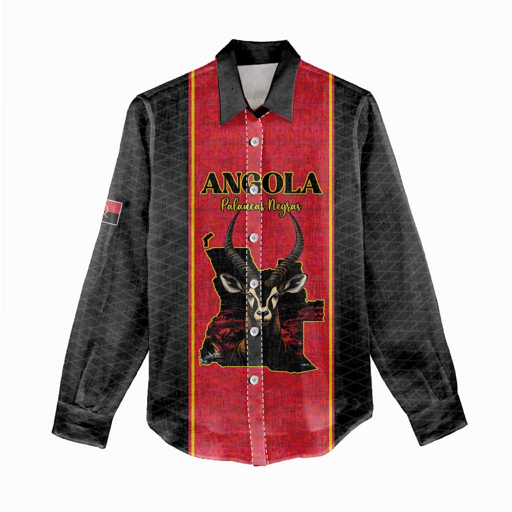 Custom Angola Football Women Casual Shirt Come On Palancas Negras - African Pride