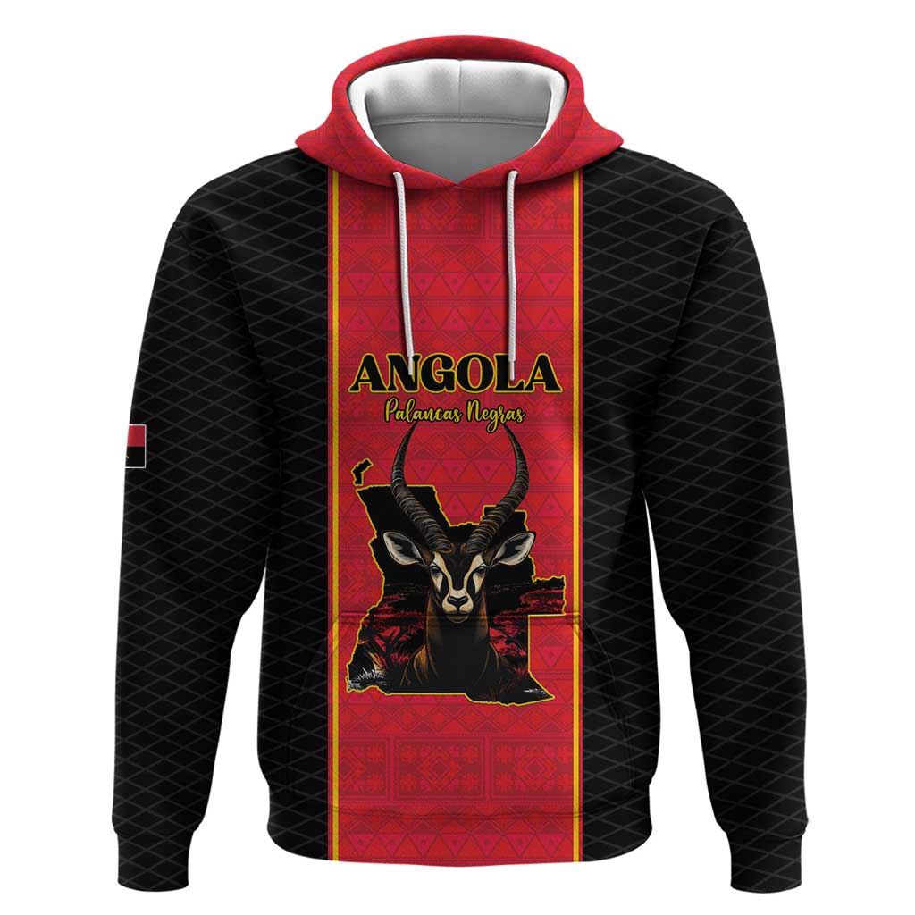 Custom Angola Football Zip Hoodie Come On Palancas Negras - African Pride
