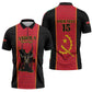 Custom Angola Football Zipper Polo Shirt Come On Palancas Negras - African Pride