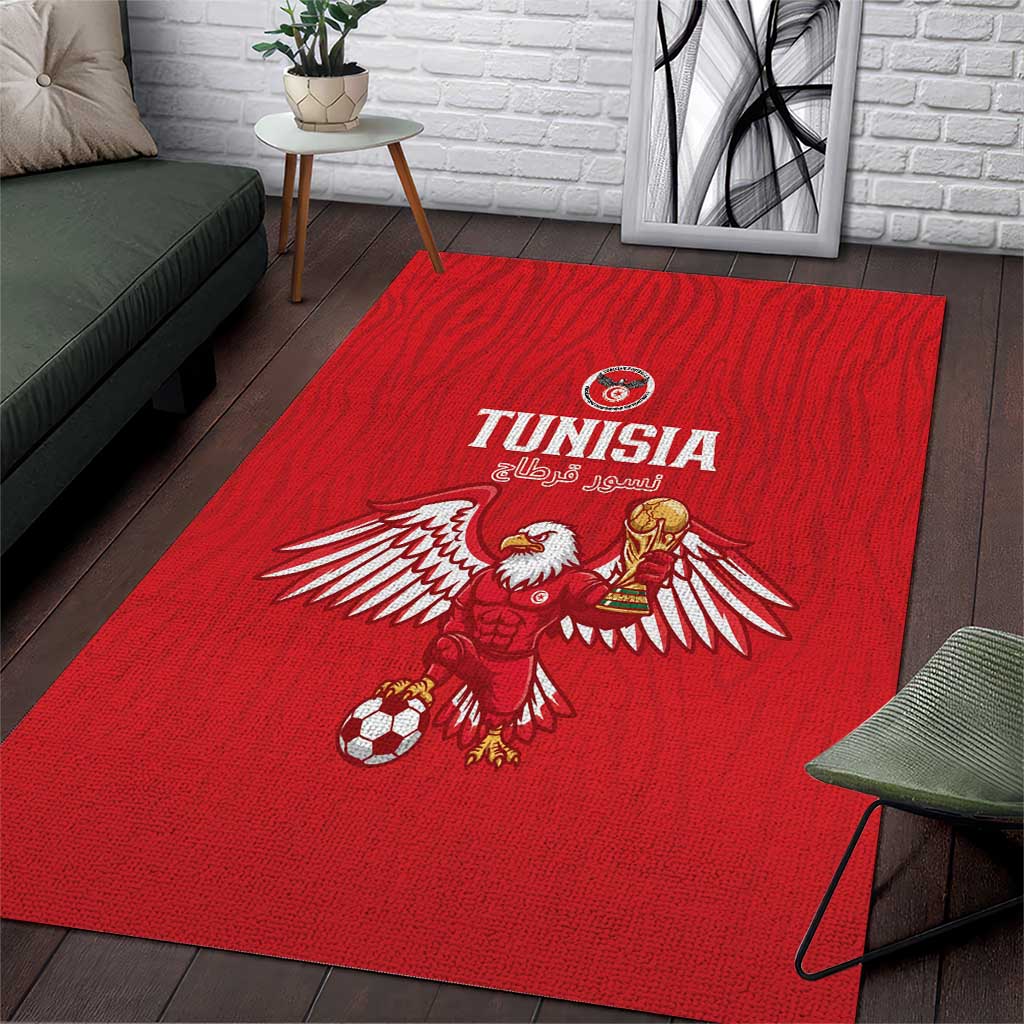Tunisia Football Area Rug Eagles of Carthage Rise - African Pride