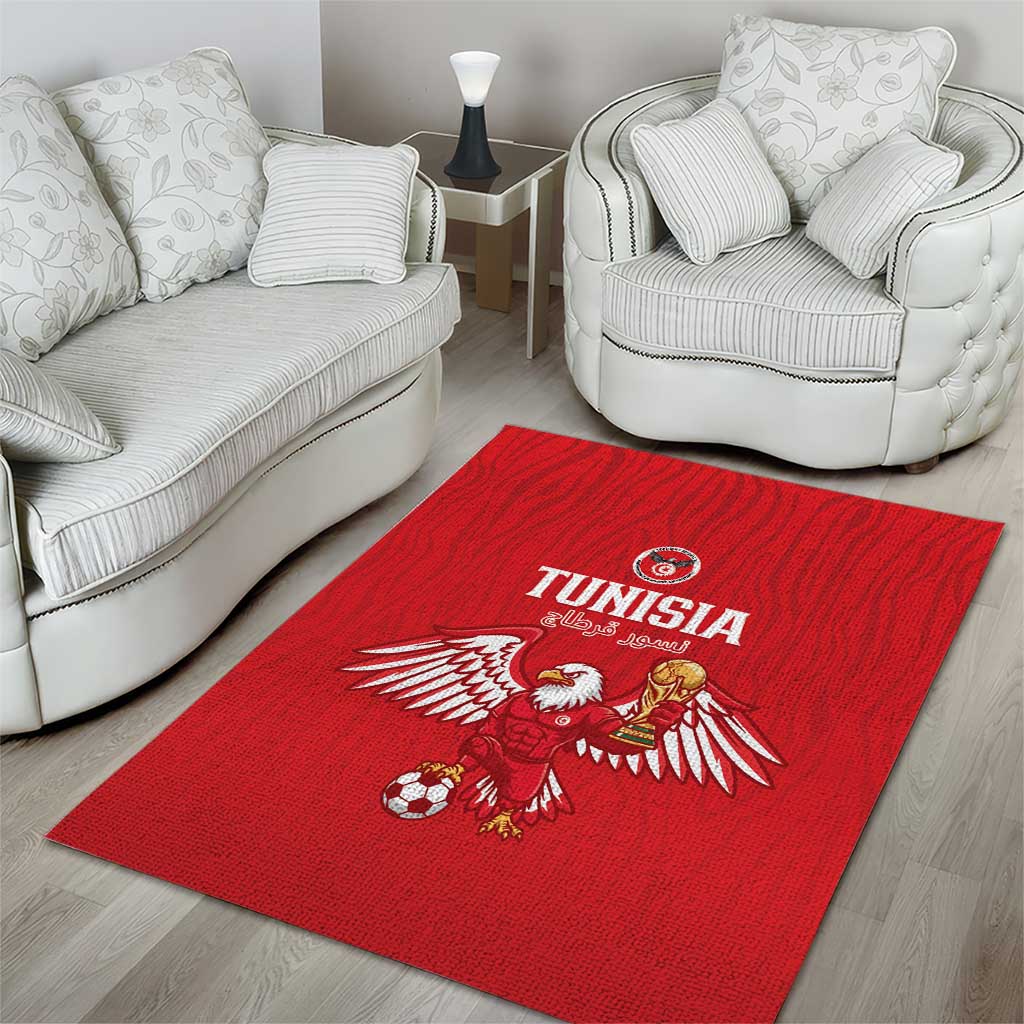 Tunisia Football Area Rug Eagles of Carthage Rise - African Pride