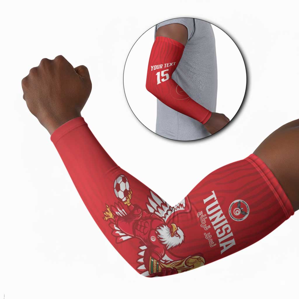 Custom Tunisia Football Arm Sleeves Eagles of Carthage Rise - African Pride