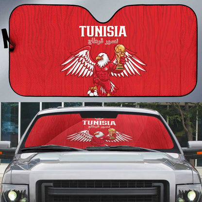 Tunisia Football Auto Sun Shade Eagles of Carthage Rise - African Pride
