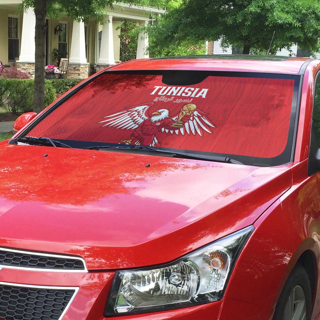 Tunisia Football Auto Sun Shade Eagles of Carthage Rise - African Pride