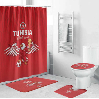 Tunisia Football Bathroom Set Eagles of Carthage Rise - African Pride