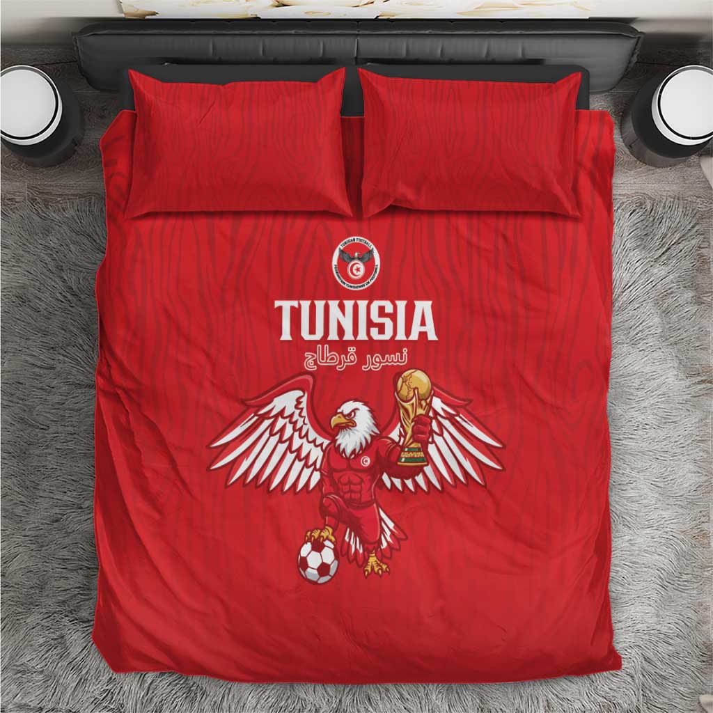 Tunisia Football Bedding Set Eagles of Carthage Rise - African Pride