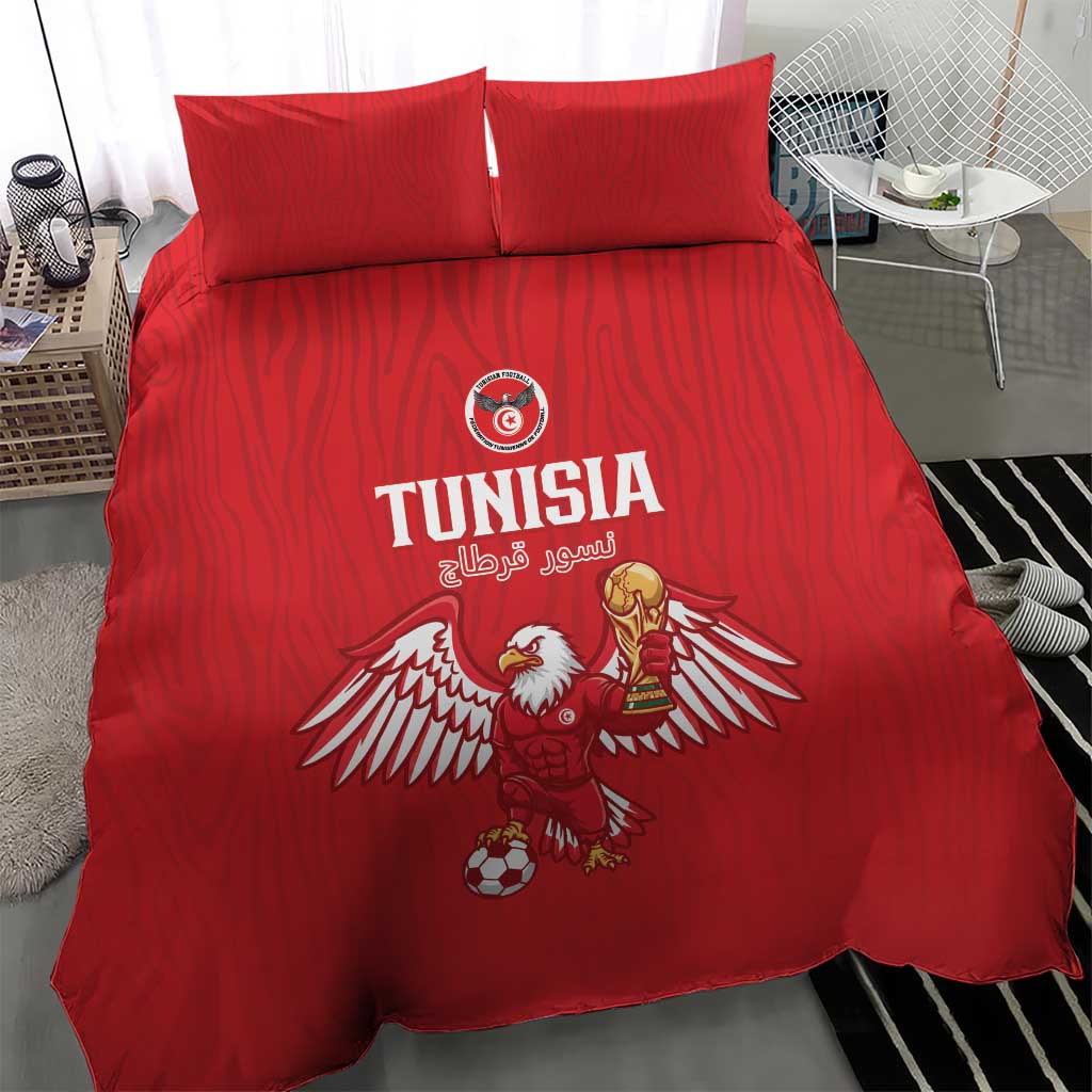 Tunisia Football Bedding Set Eagles of Carthage Rise - African Pride