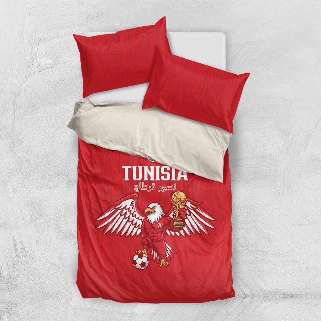 Tunisia Football Bedding Set Eagles of Carthage Rise - African Pride