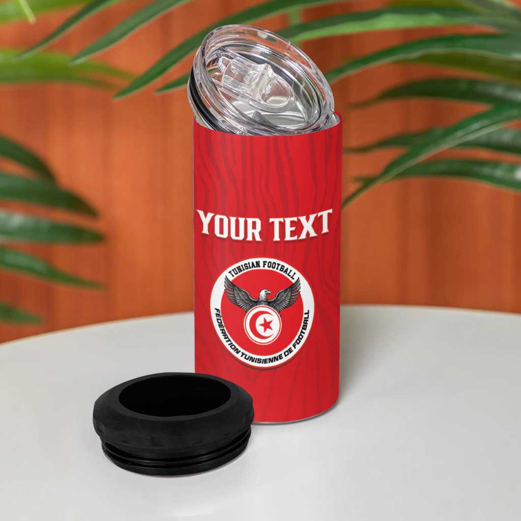 Custom Tunisia Football 4 in 1 Can Cooler Tumbler Eagles of Carthage Rise - African Pride