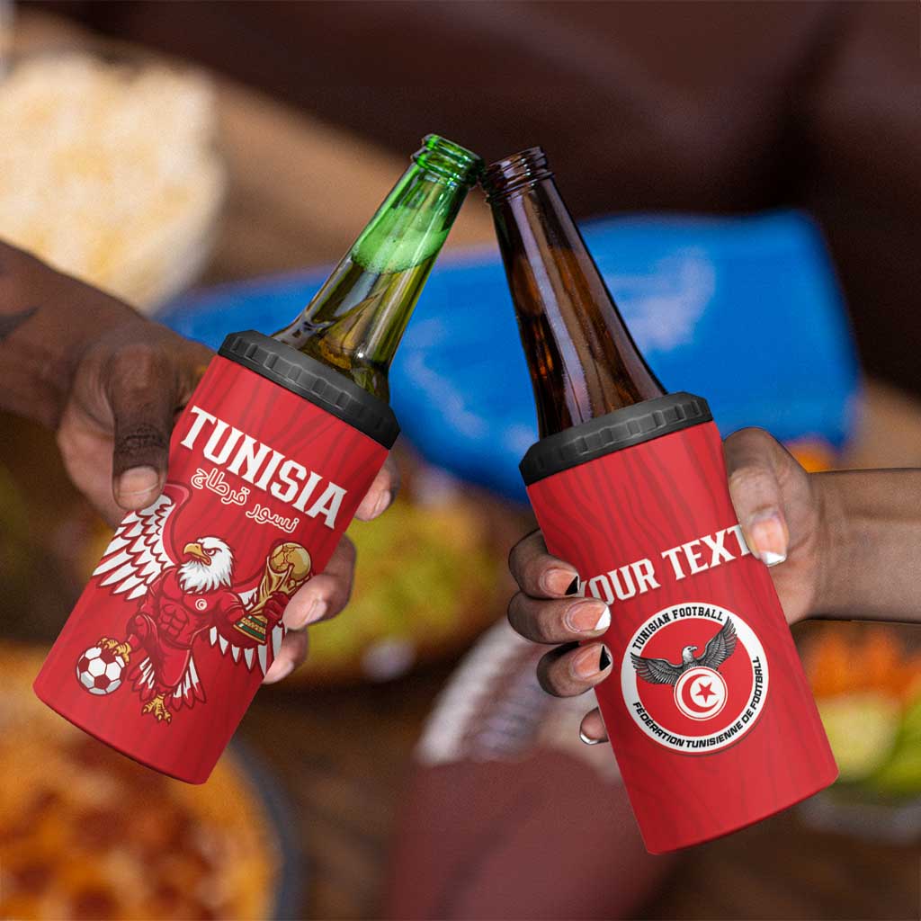 Custom Tunisia Football 4 in 1 Can Cooler Tumbler Eagles of Carthage Rise - African Pride