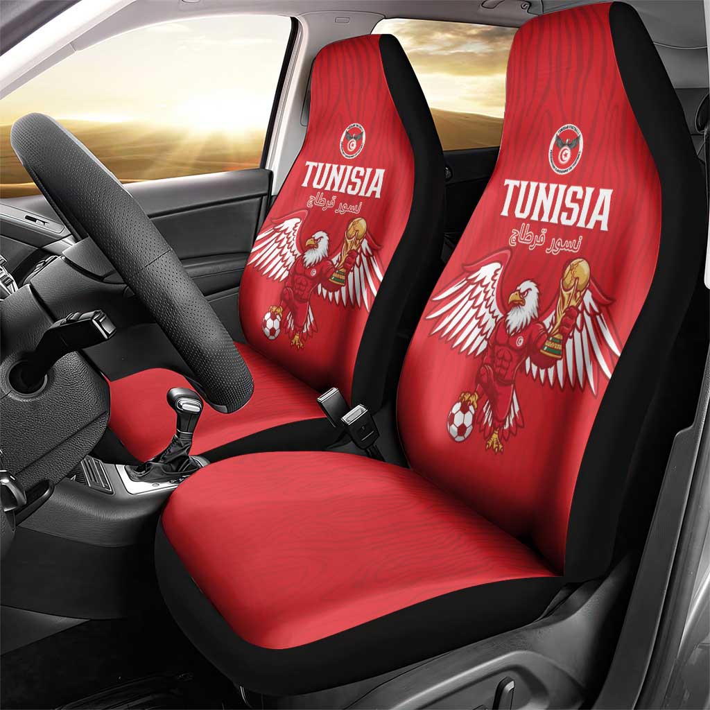 Tunisia Football Car Seat Cover Eagles of Carthage Rise - African Pride