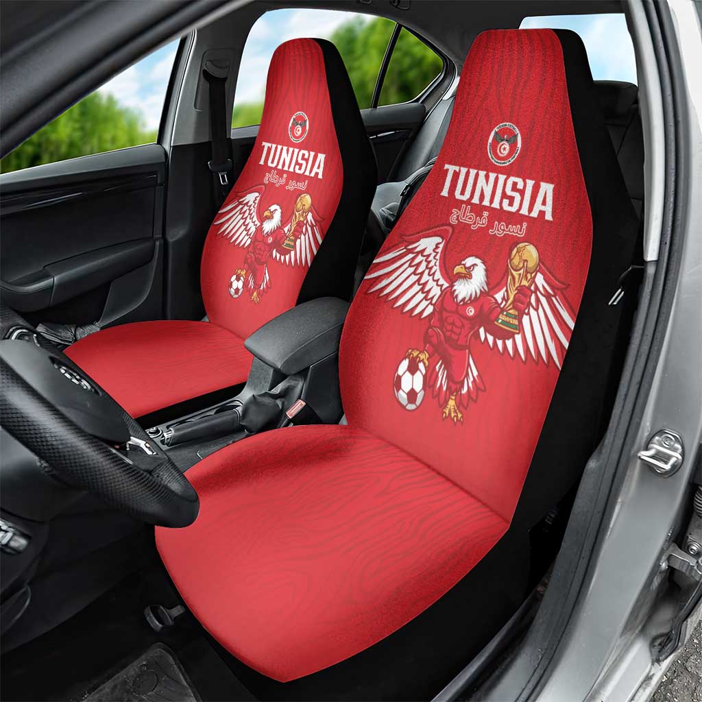 Tunisia Football Car Seat Cover Eagles of Carthage Rise - African Pride