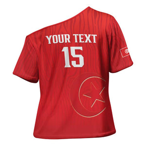 Custom Tunisia Football Cross Shoulder Shirt Eagles of Carthage Rise - African Pride