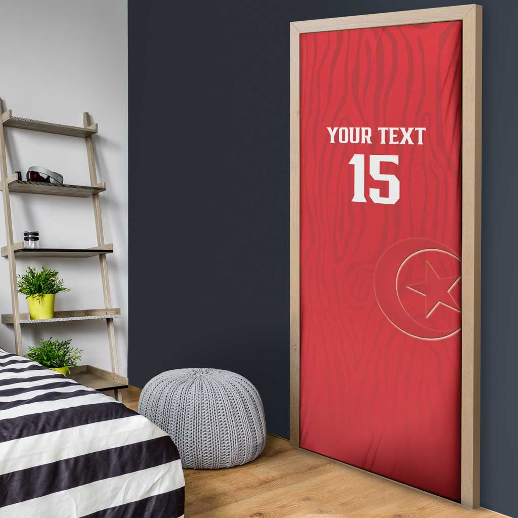 Custom Tunisia Football Door Cover Eagles of Carthage Rise - African Pride