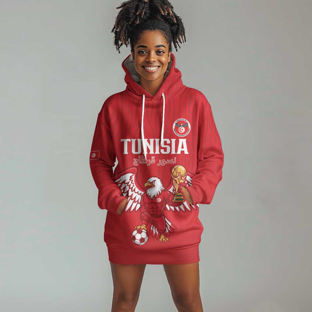 Custom Tunisia Football Hoodie Dress Eagles of Carthage Rise - African Pride