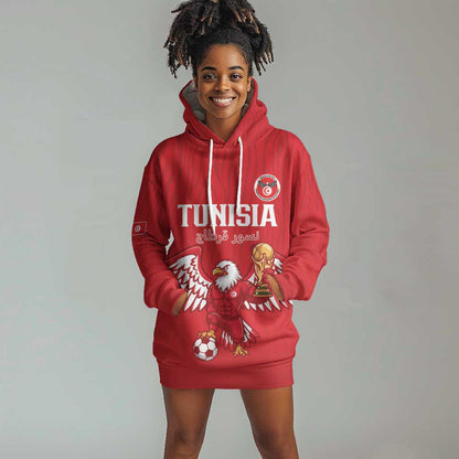 Custom Tunisia Football Hoodie Dress Eagles of Carthage Rise - African Pride