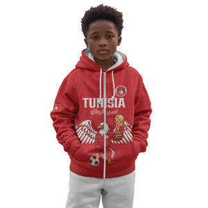 Custom Tunisia Football Kid Hoodie Eagles of Carthage Rise - African Pride
