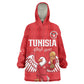 Custom Tunisia Football Kid Wearable Blanket Hoodie Eagles of Carthage Rise - African Pride