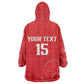 Custom Tunisia Football Kid Wearable Blanket Hoodie Eagles of Carthage Rise - African Pride