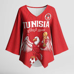 Custom Tunisia Football Kimono Sleeve Blouse Eagles of Carthage Rise - African Pride