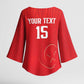 Custom Tunisia Football Kimono Sleeve Blouse Eagles of Carthage Rise - African Pride