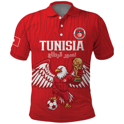 Custom Tunisia Football Polo Shirt Eagles of Carthage Rise LT15