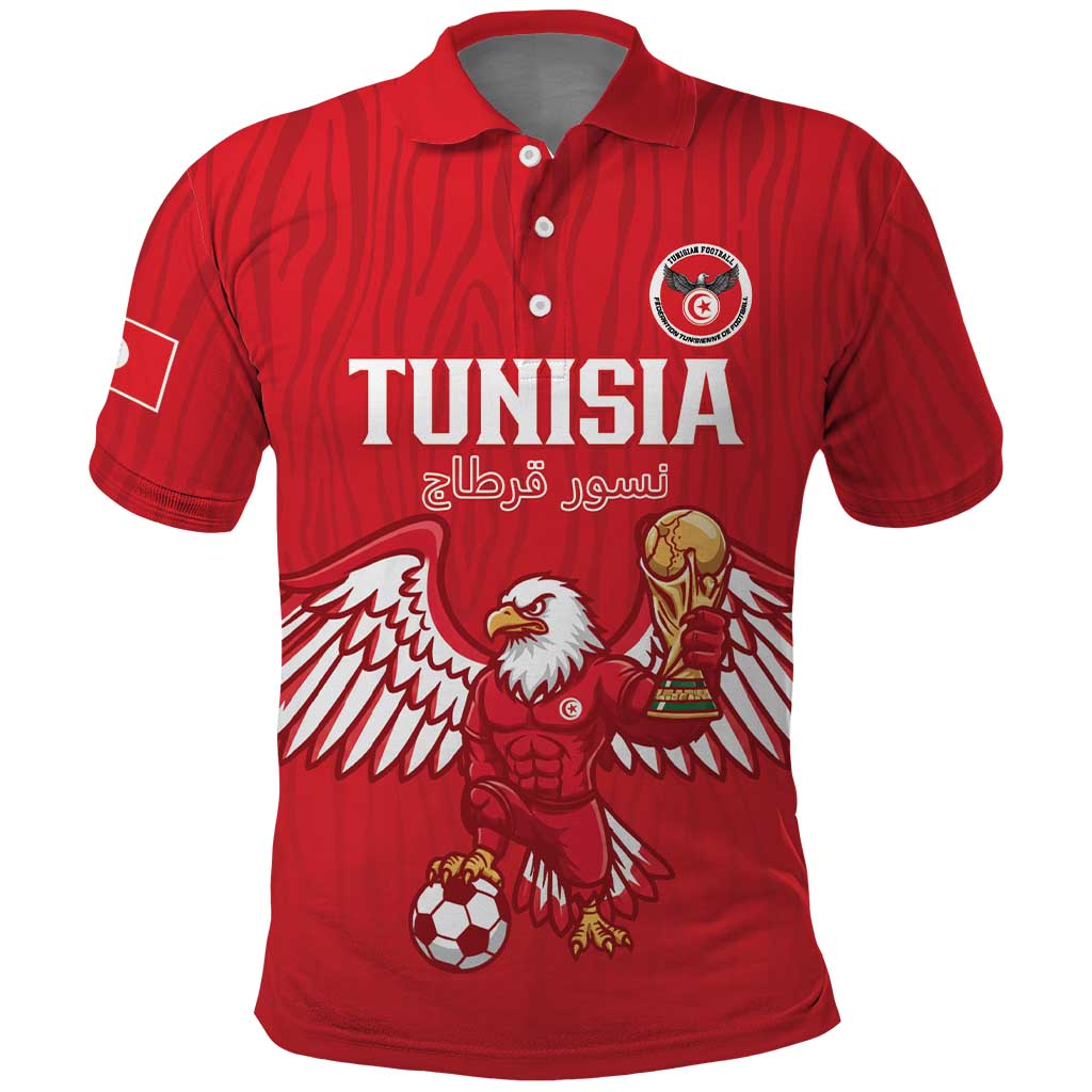 Custom Tunisia Football Polo Shirt Eagles of Carthage Rise LT15