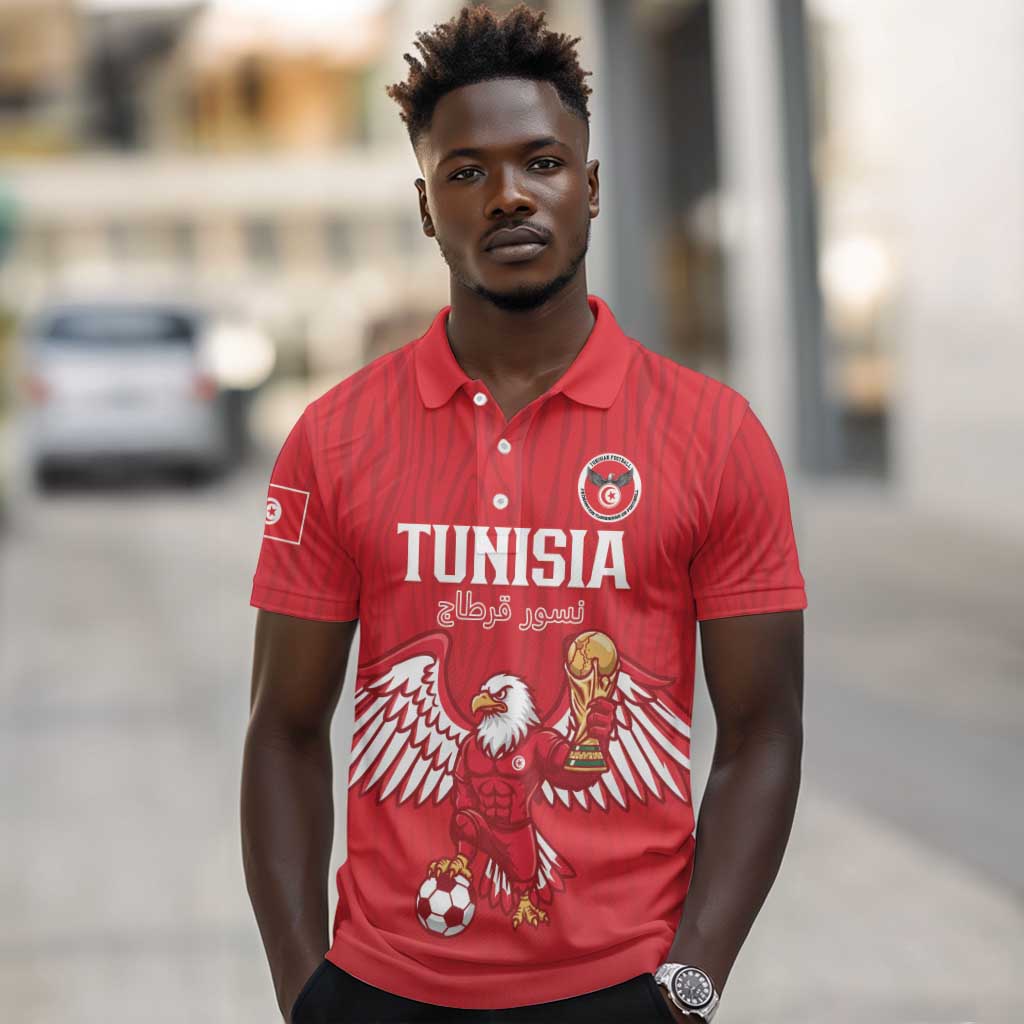 Custom Tunisia Football Polo Shirt Eagles of Carthage Rise LT15