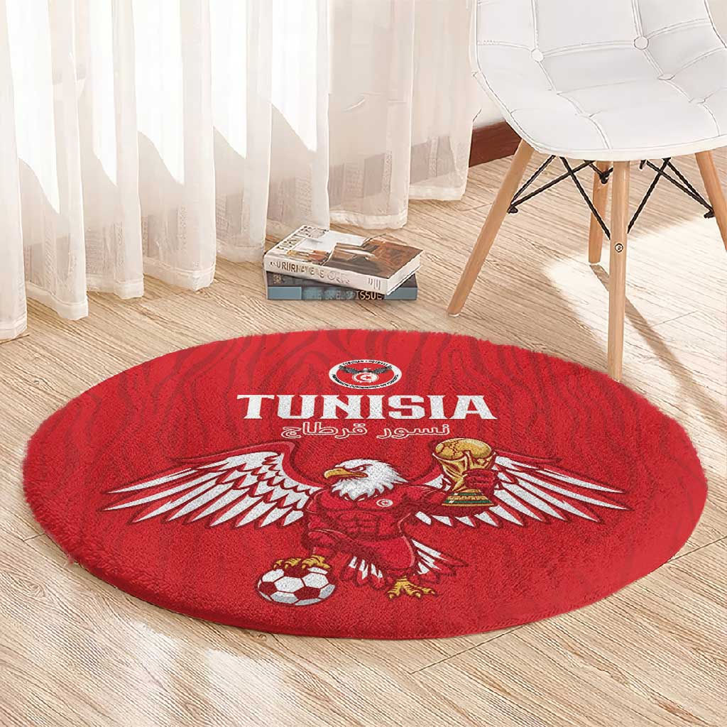 Tunisia Football Round Carpet Eagles of Carthage Rise - African Pride