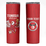 Custom Tunisia Football Skinny Tumbler Eagles of Carthage Rise - African Pride