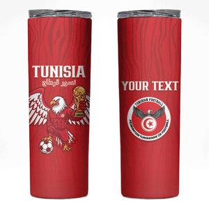 Custom Tunisia Football Skinny Tumbler Eagles of Carthage Rise - African Pride