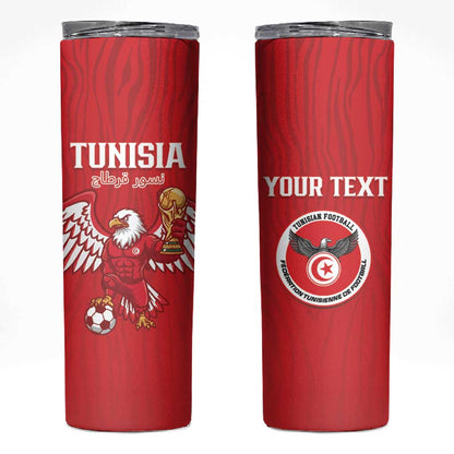 Custom Tunisia Football Skinny Tumbler Eagles of Carthage Rise - African Pride