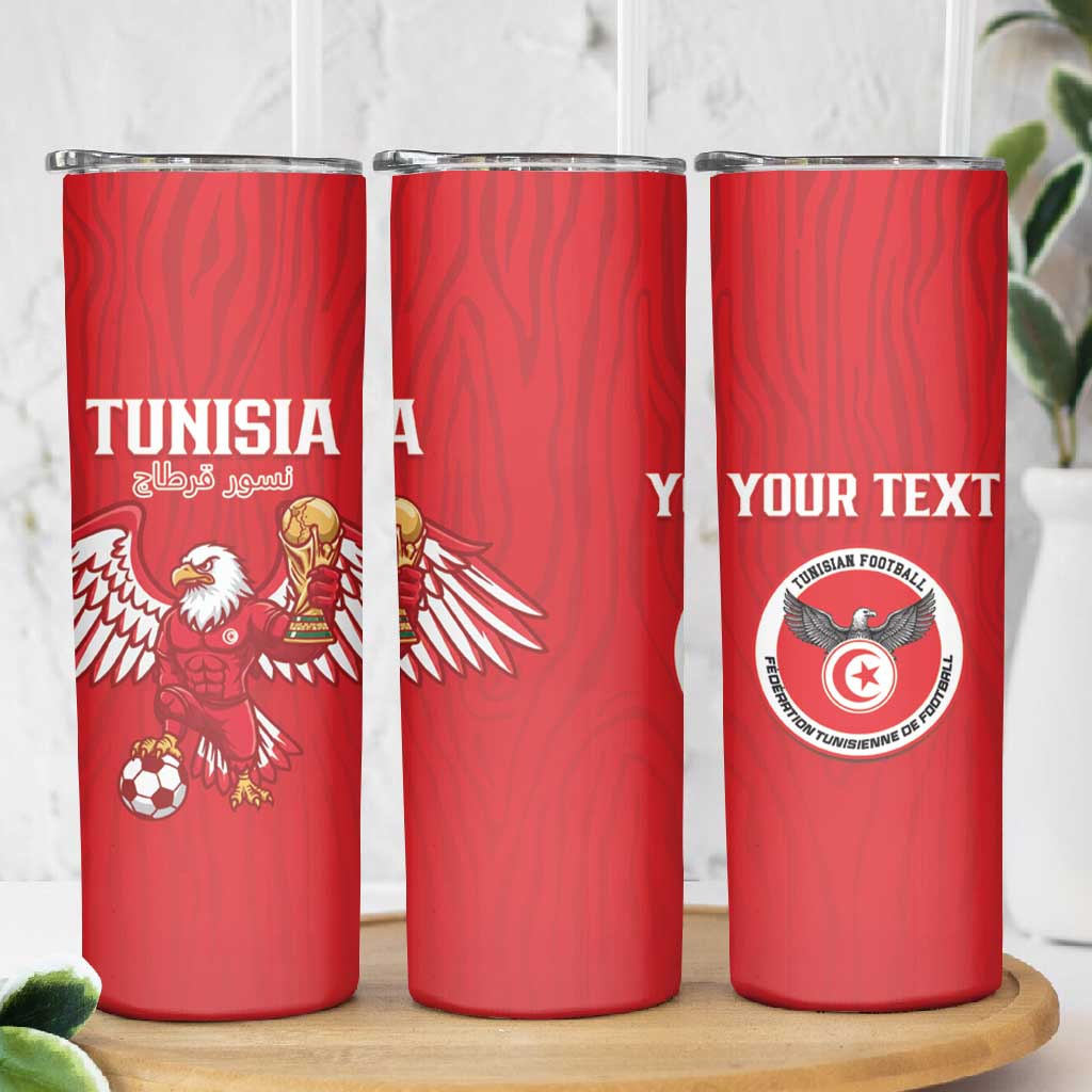 Custom Tunisia Football Skinny Tumbler Eagles of Carthage Rise - African Pride