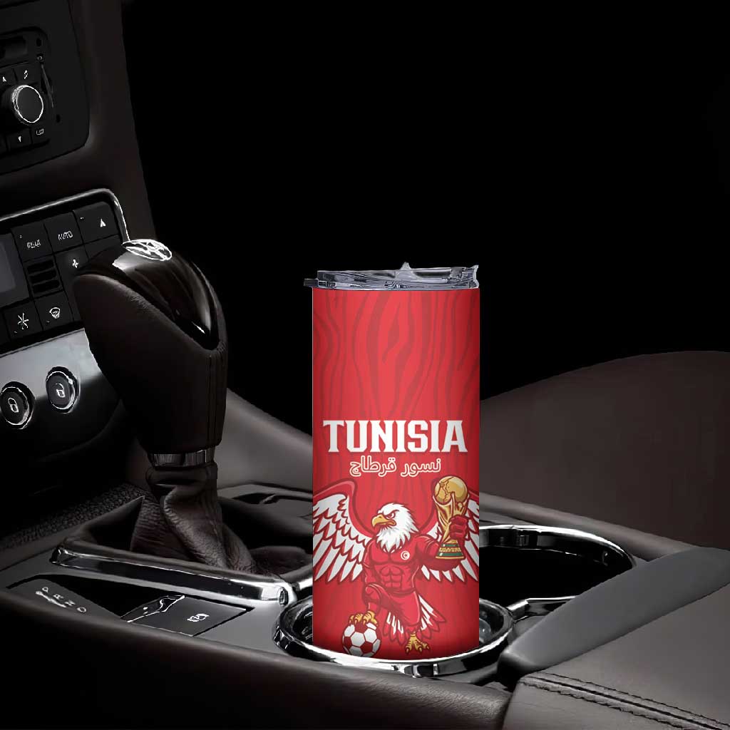Custom Tunisia Football Skinny Tumbler Eagles of Carthage Rise - African Pride