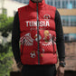 Custom Tunisia Football Sleeveless Puffer Jacket Eagles of Carthage Rise - African Pride