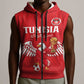 Custom Tunisia Football Sleeveless Zip Hoodie Eagles of Carthage Rise - African Pride