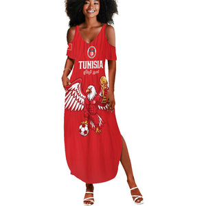 Custom Tunisia Football Summer Maxi Dress Eagles of Carthage Rise LT15