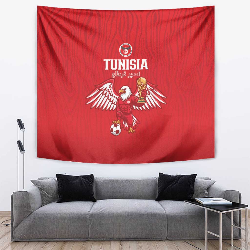 Tunisia Football Tapestry Eagles of Carthage Rise - African Pride