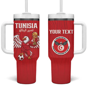 Custom Tunisia Football Tumbler With Handle Eagles of Carthage Rise - African Pride