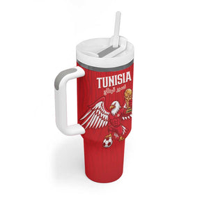 Custom Tunisia Football Tumbler With Handle Eagles of Carthage Rise - African Pride