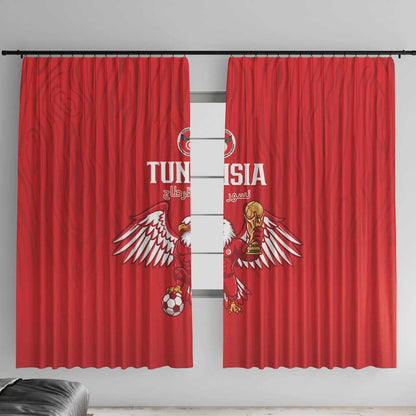 Tunisia Football Window Curtain Eagles of Carthage Rise - African Pride