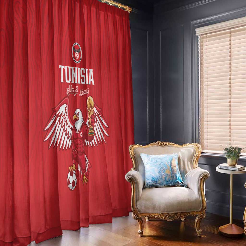 Tunisia Football Window Curtain Eagles of Carthage Rise - African Pride