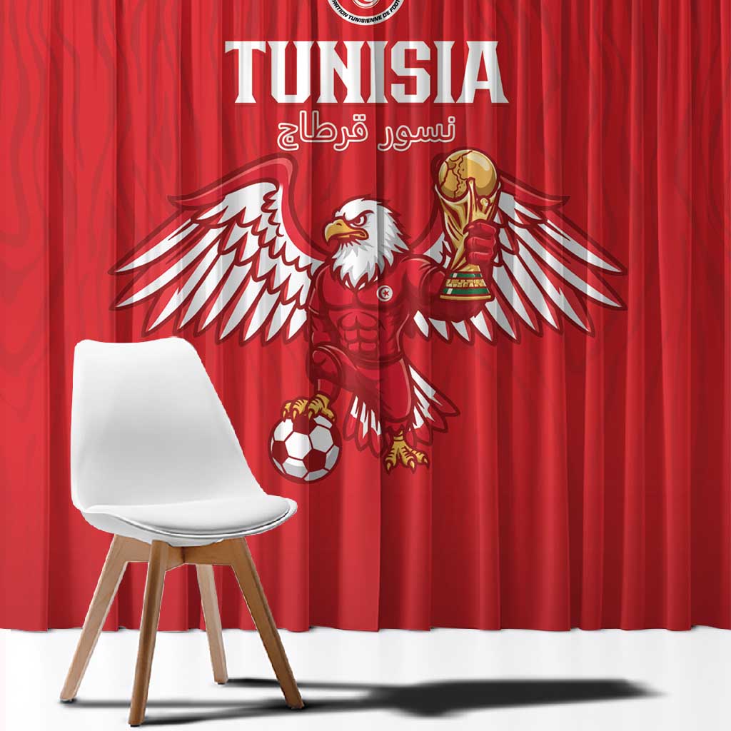 Tunisia Football Window Curtain Eagles of Carthage Rise - African Pride
