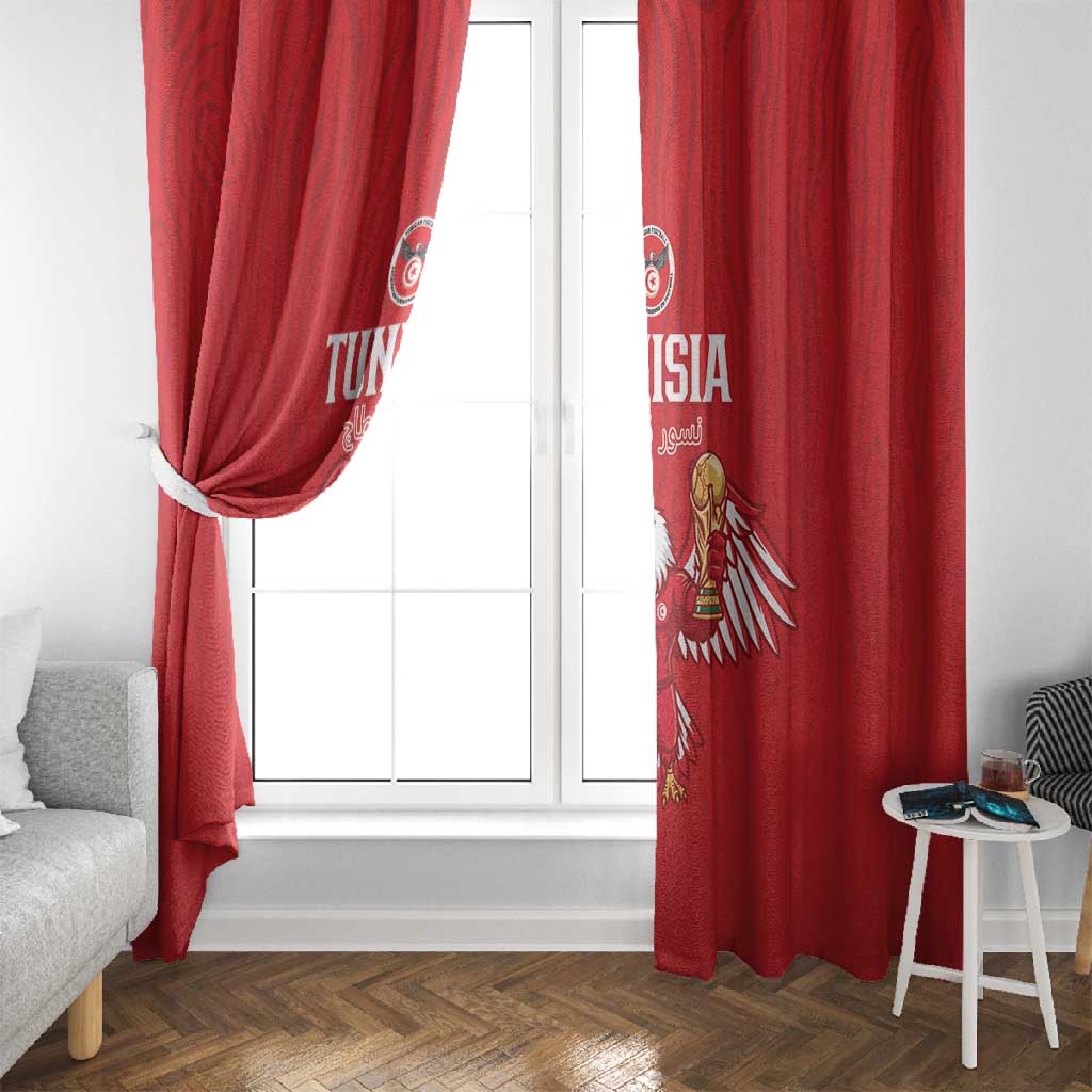 Tunisia Football Window Curtain Eagles of Carthage Rise - African Pride