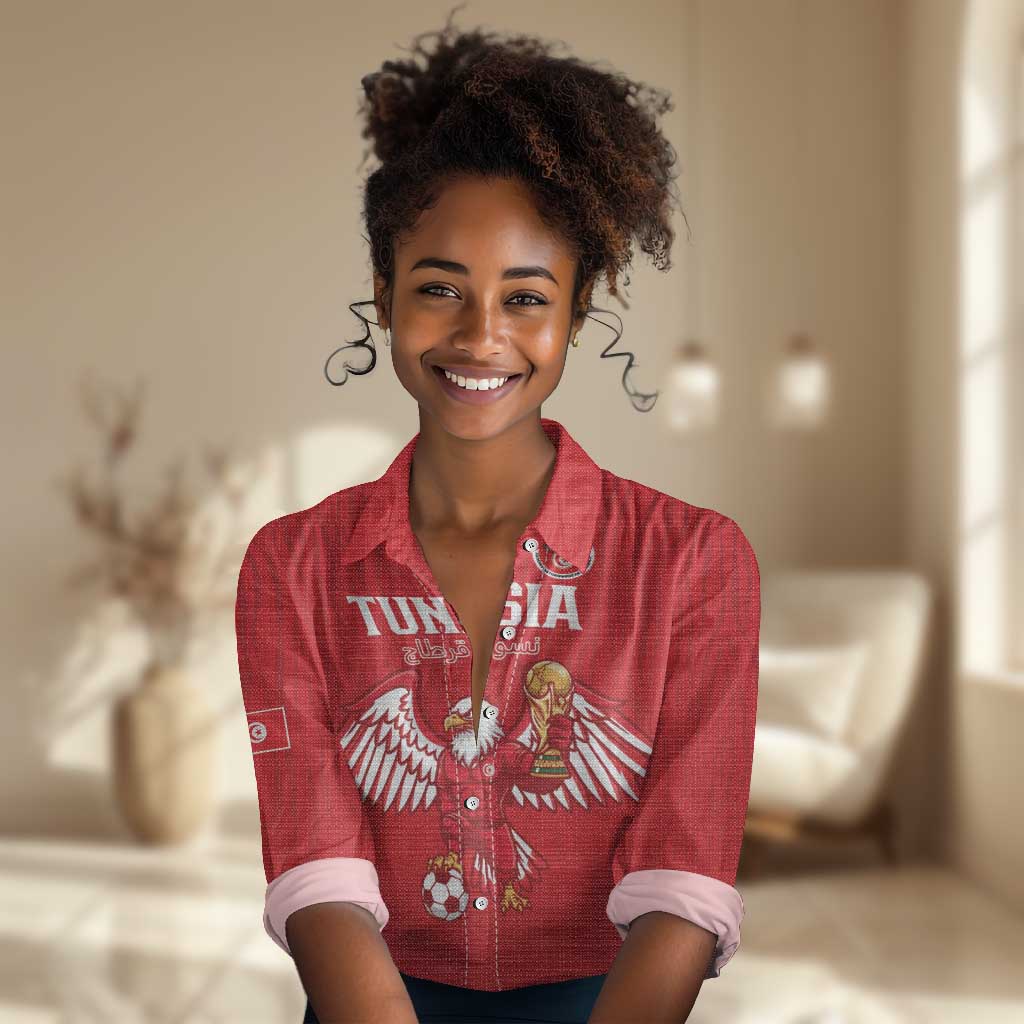 Custom Tunisia Football Women Casual Shirt Eagles of Carthage Rise - African Pride